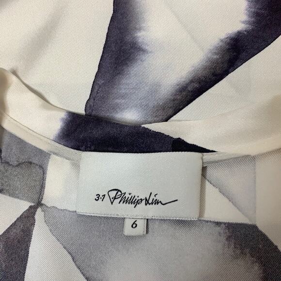 3.1 Phillip lim silk geometric brush stroke top - Picture 5 of 7